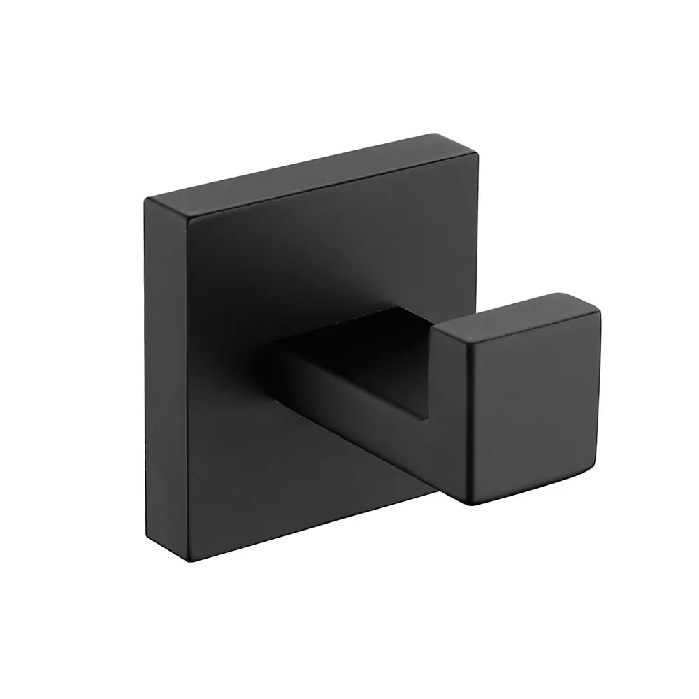Robe Hook Матовый черный набор аксессуаров для ванной из нержавеющей стали, крючок для халата, полотенце, кольцо для полотенец и держатель для туалетной бумаги - Цвет: Robe Hook