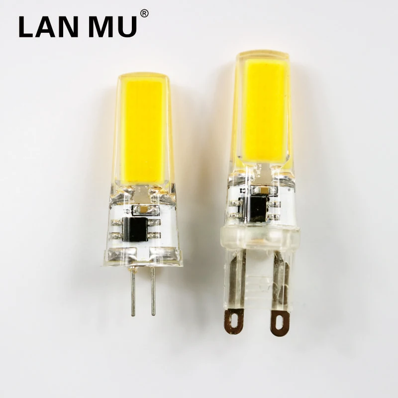 Светодиодный светильник с регулируемой яркостью G4 G9 AC DC 12V 220V 1W 2W 3W COB светодиодный