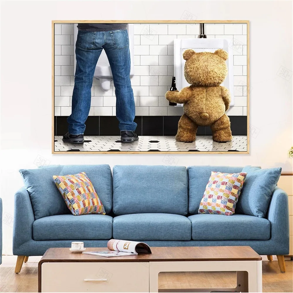 Картина на холсте человек в туалете