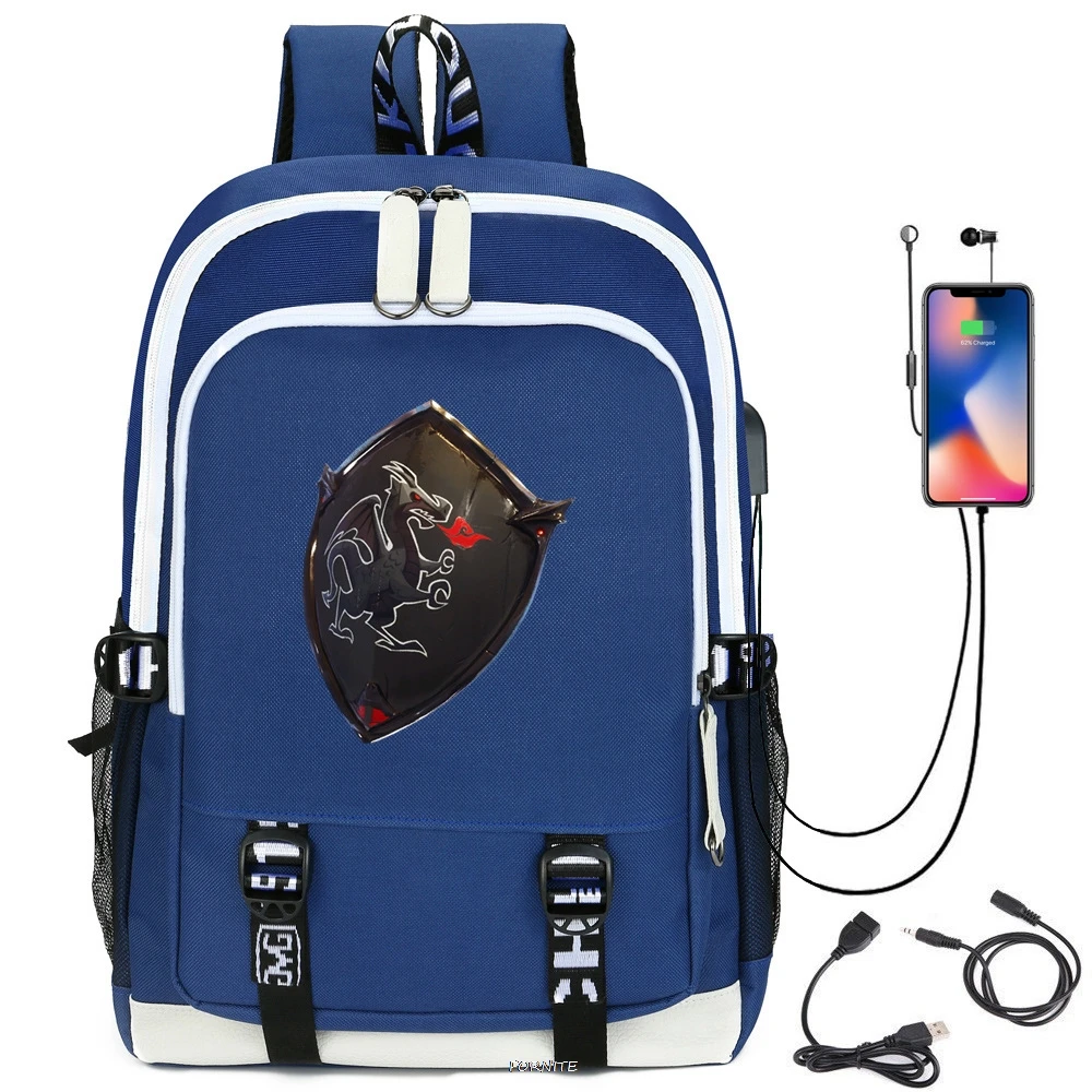 Модная новинка Студенческая сумка FORTNITE с мультяшным принтом USB зарядка