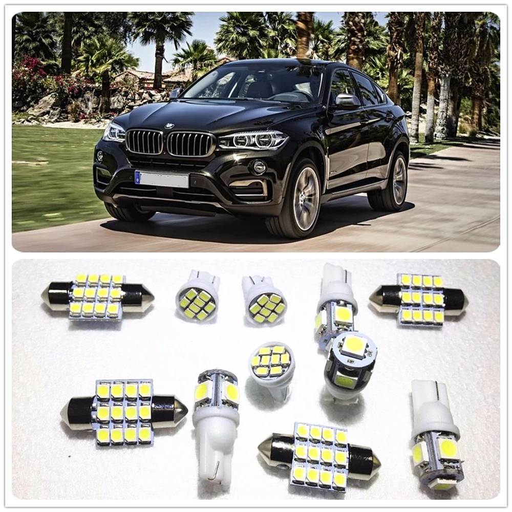 11 комплектов белых светодиодных ламп внутренний комплект T10 и 36 мм для BMW 535i 530i 530xi