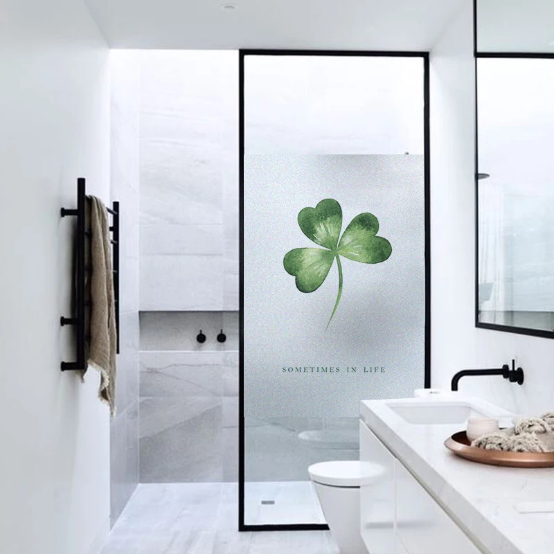 Растение матовое стекло стикер светильник непрозрачная ванная комната