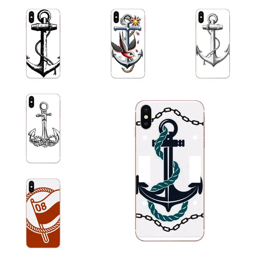 ТПУ чехол для мобильного телефона Anker красивые птицы и лодка якорь синий Apple iPhone 4