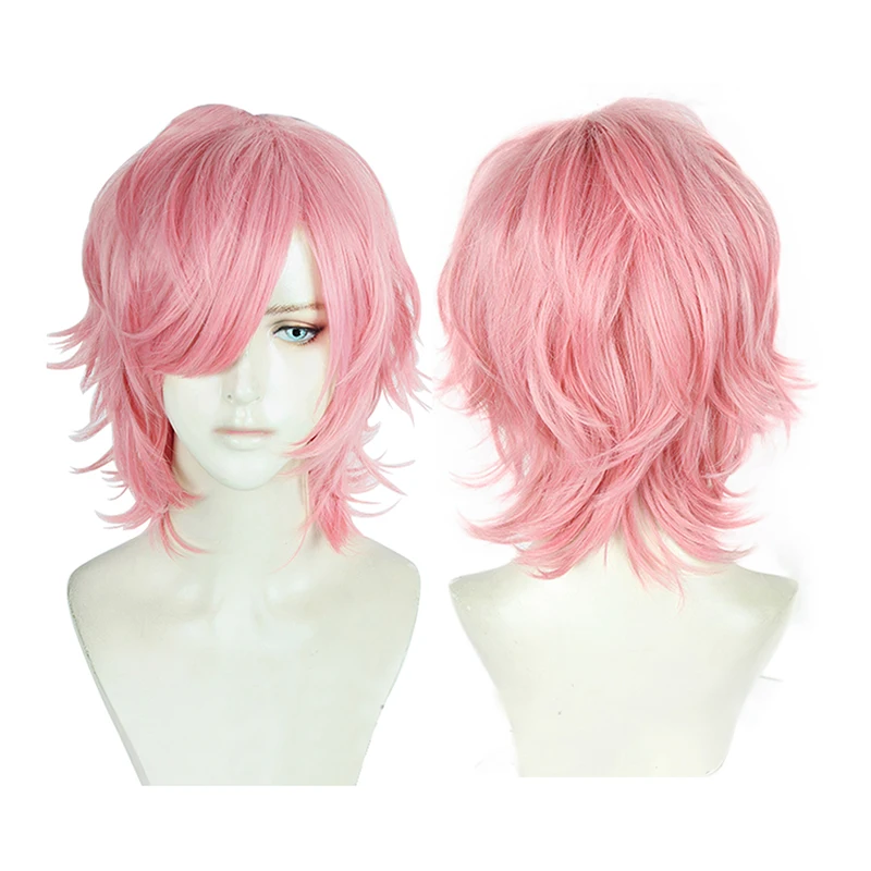 

Ayato Yuri Cosplay Wig Anime Yarichin Bitch Bu Club Pink Short Heat Resistant Synthetic Hair Halloween Party Wigs + Wig Cap