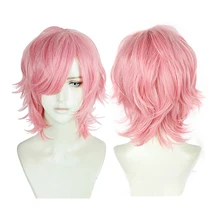 Ayato Yuri Cosplay Wig Anime Yarichin Bitch Bu Club Pink Short Heat Resistant Synthetic Hair Halloween Party Wigs + Wig Cap