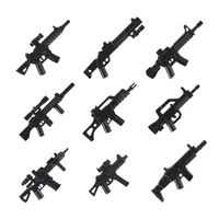10pcslot modern assult carbine shotgun sniper rifles pistol military weapons moc parts building blocks bricks toys for children
