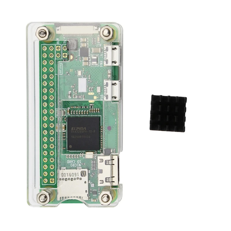 Акриловый корпус корпуса + алюминиевый теплоотвод комплект для Raspberry Pi Zero V1.3
