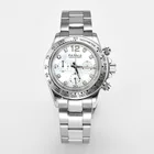 Часы Parnis мужские из нержавеющей стали, 39 мм, серебристый чехол с кварцевым хронографом и сапфировым стеклом, 2021 японский механизм с g