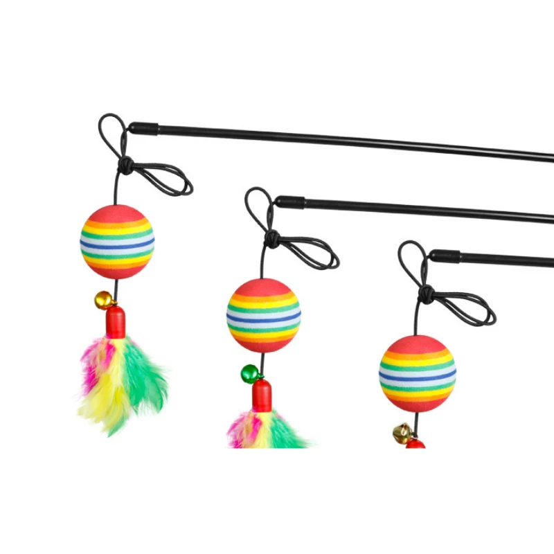 Кошка прорезыватель супер Q кошка собака цветные мягкие пенные перья радуга