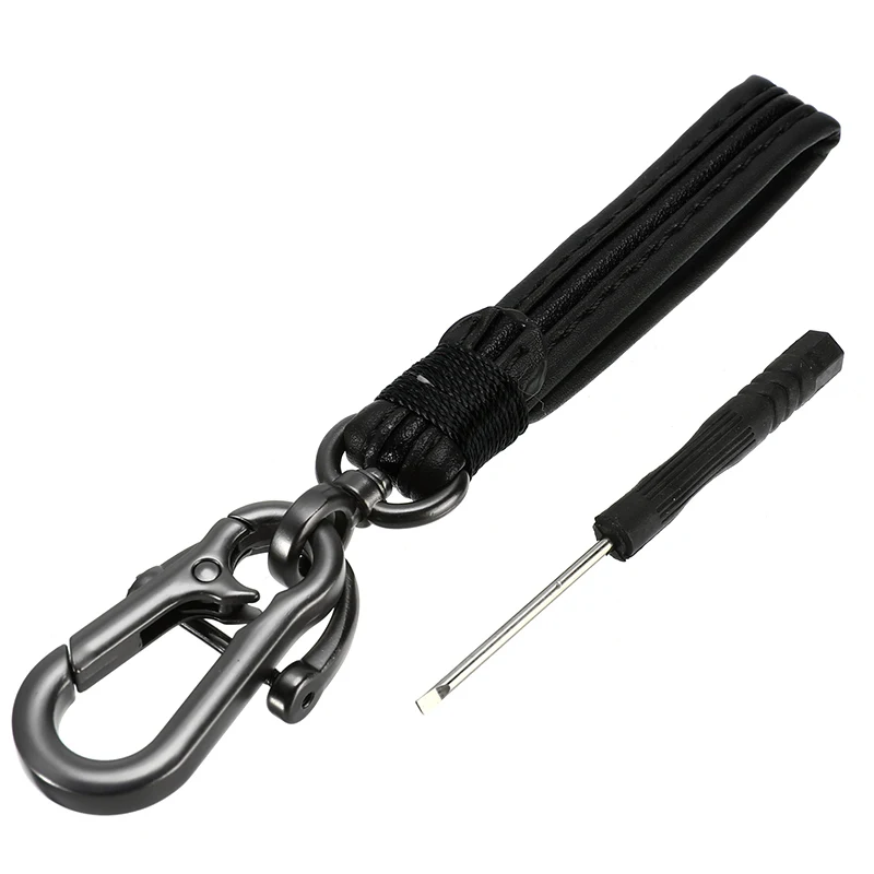 Кожаный брелок для автомобиля мужской простой металлический машины Сумочка