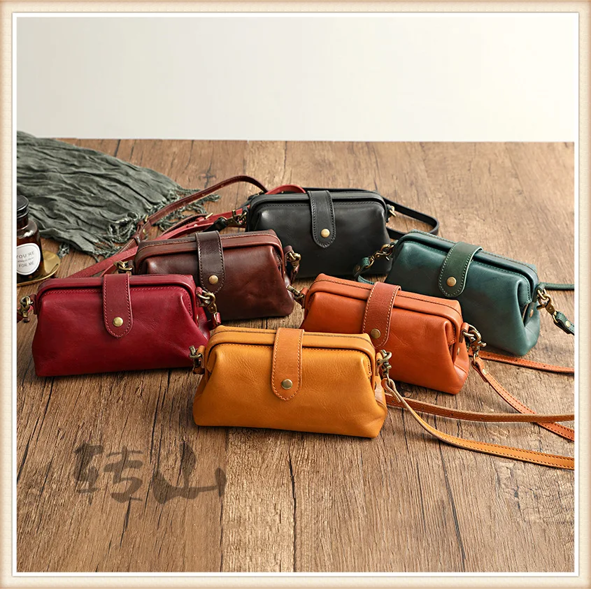 

Ladies' Luxury Designer Vintage Genuine Leather Purses And Handbags Crossbody Shoulder Bags For Women 2021 Fashion Brand Realer
