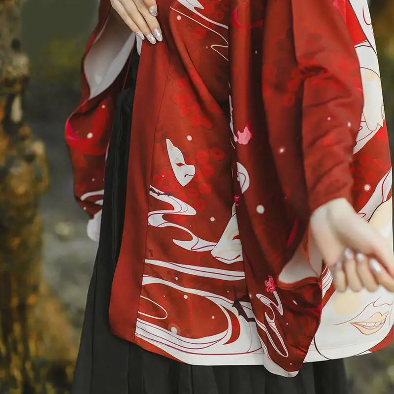 Новое традиционное японское кимоно Yukata Женская Повседневная рубашка с принтом аниме Солнцезащитная одежда кимоно мужской уличный кардиган