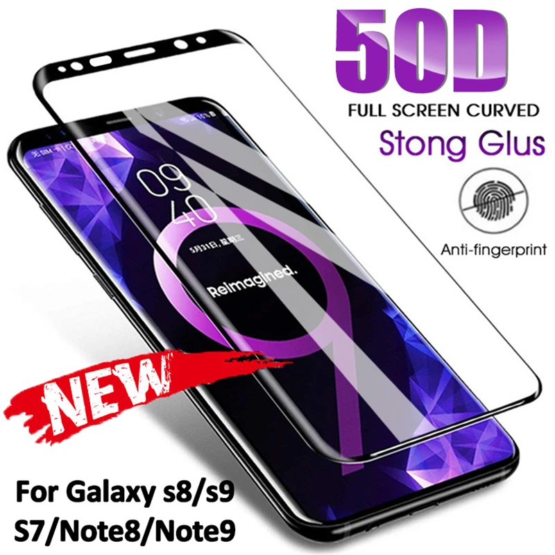 50D полное изогнутое закаленное стекло для samsung Galaxy S9 S8 Plus Note 8 9 Защитная пленка для экрана для samsung A6 A8 S7 Edge