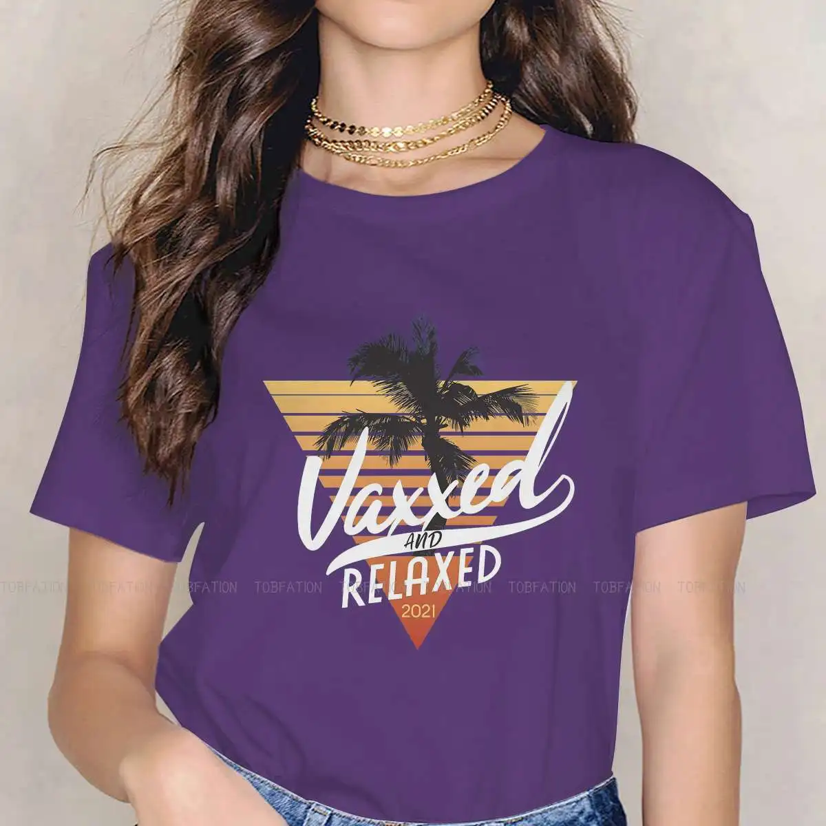 

Get Vaxxed and Relaxed Hipster TShirts Summer Hot BBQ Sea Beach Girl Harajuku Pure Cotton Streetwear T Shirt Round Neck Big 4XL