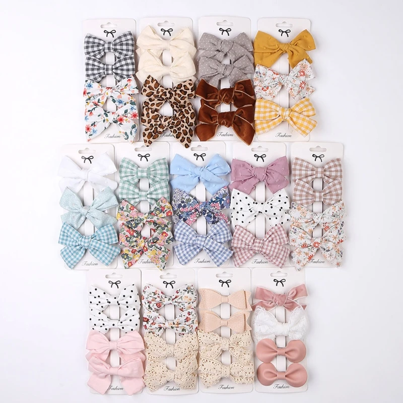 

4 Pcs Girls Cute Bowknot Hairpins Children Sweet Barrettes Hair Clips Headwear