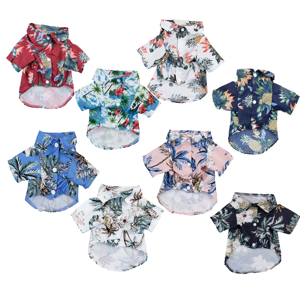Рубашка с рисунком Собаки одежда летняя пляжная жилетка для домашних животных