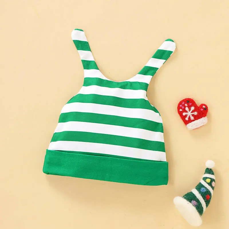 2020 Xmas Newborn Baby Boys Girls Christmas Romper Stripe Long Pants Clothes Outfits Set Green Overalls Infant Pajamas | Детская одежда