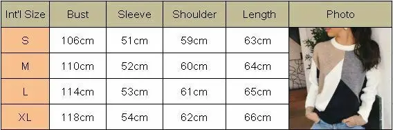 

Women Winter Warm Long Sleeve O-Neck Sweater Tops Female Casual Patchwork Pullover Knitted Sweater