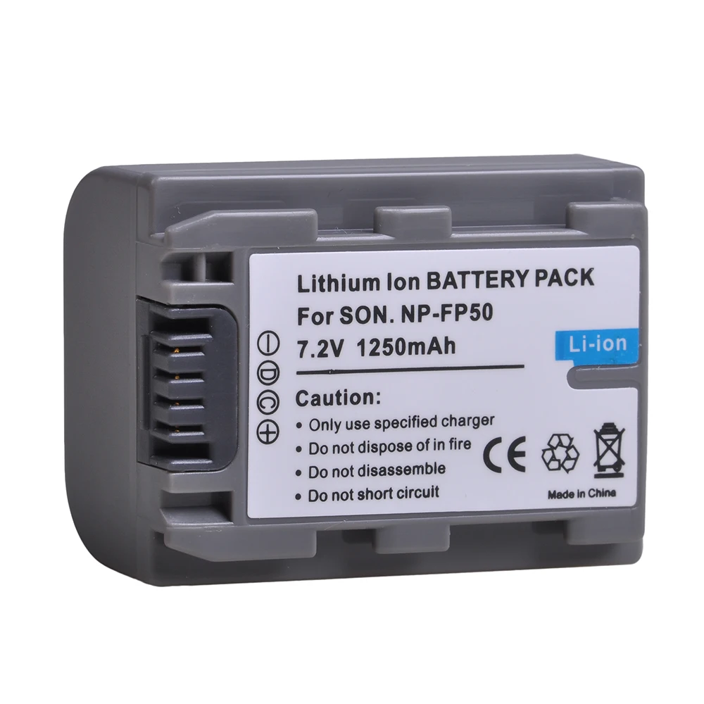 2 шт. 1250 мАч NP-FP50 NP FP50 батарея для Sony NP-FP30 NP-FP60 NP-FP70 NP-FP71 NP-FP90 SX40R SX41 NP-FP91 | Электроника