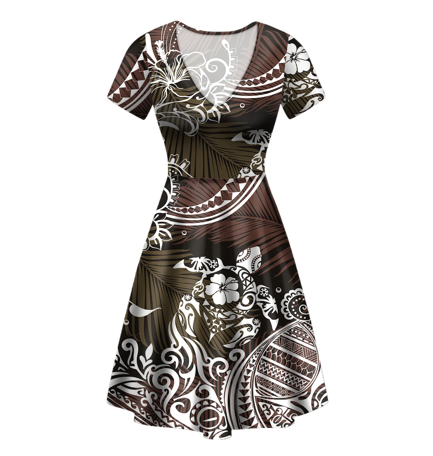 Женское платье-корсет с коротким рукавом и принтом в виде гибискуса | Женская