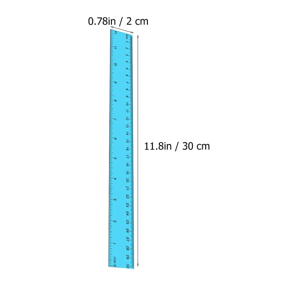 

5pcs Measuring Rulers Drawing Rulers Students 12 Inch Straight Rulers