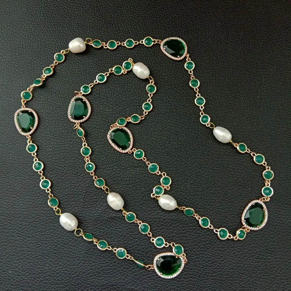 Белый жемчуг в форме риса длинное ожерелье и серьги с крючком 36 дюймов | Украшения