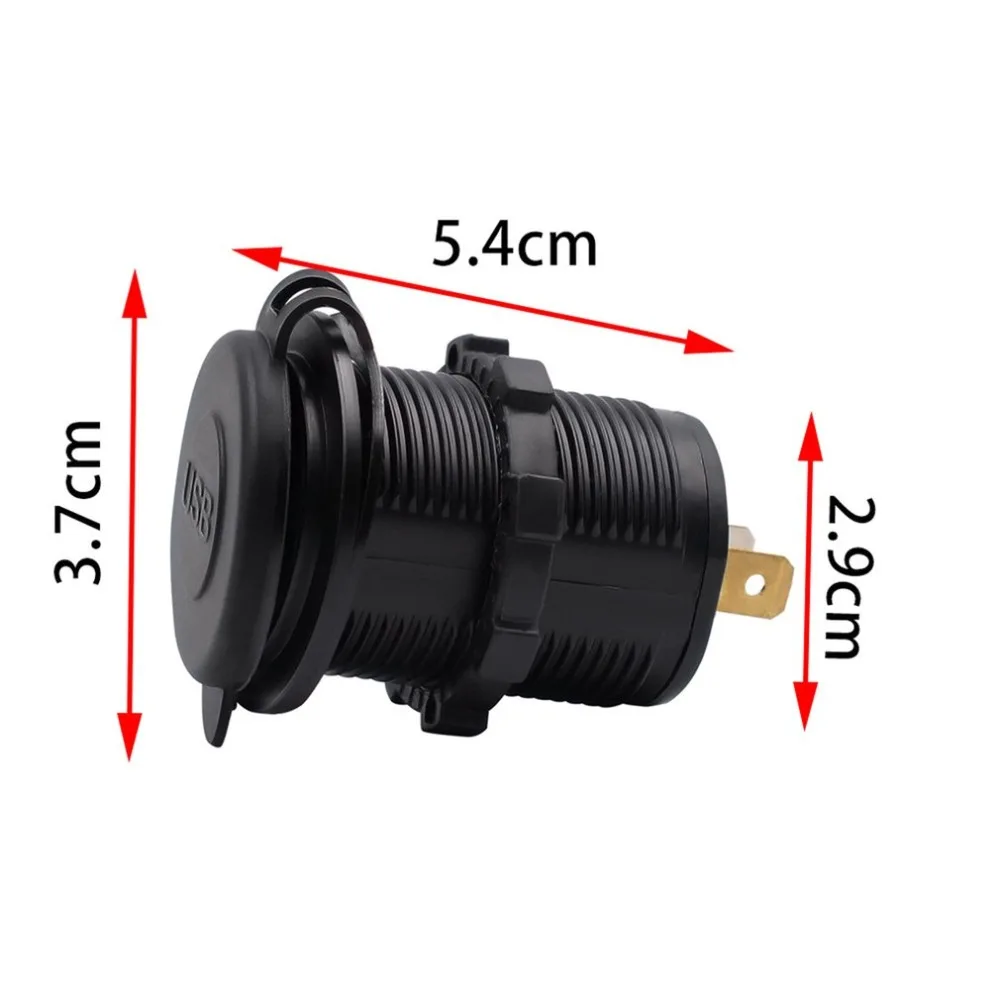 

4.2A Dual USB Ports Portable Car Charger Socket Adapter Outlet With Light Suitable For 12V-24V Motorcycles Auto