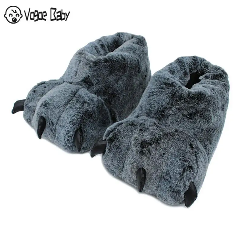 Высококачественные тапочки с изображением лапы забавные животными женские