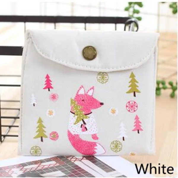 White Кошелек маленький Повседневный Чехол-кошелек для мелочи Дамская мода мультяшный доллар мешок для денег влажный макияж многоразовый Менструальный коврик сумка набор инструментов - Цвет: White