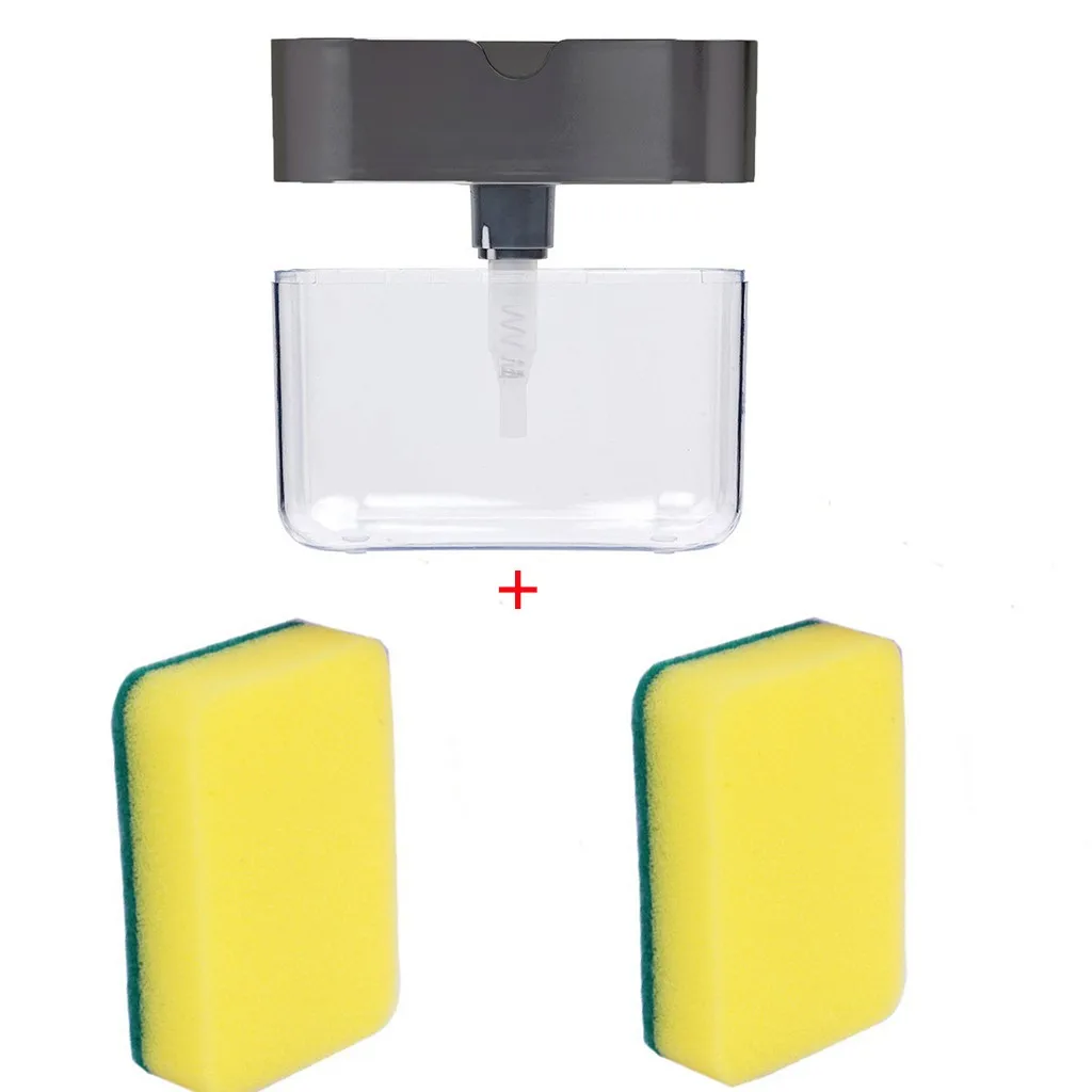 

2-in-1Sponge Rack Soap Dispenser 13 Ounces Soap Dispenser And Sponge Caddy Kitchen Cleaning Accessories Soap box