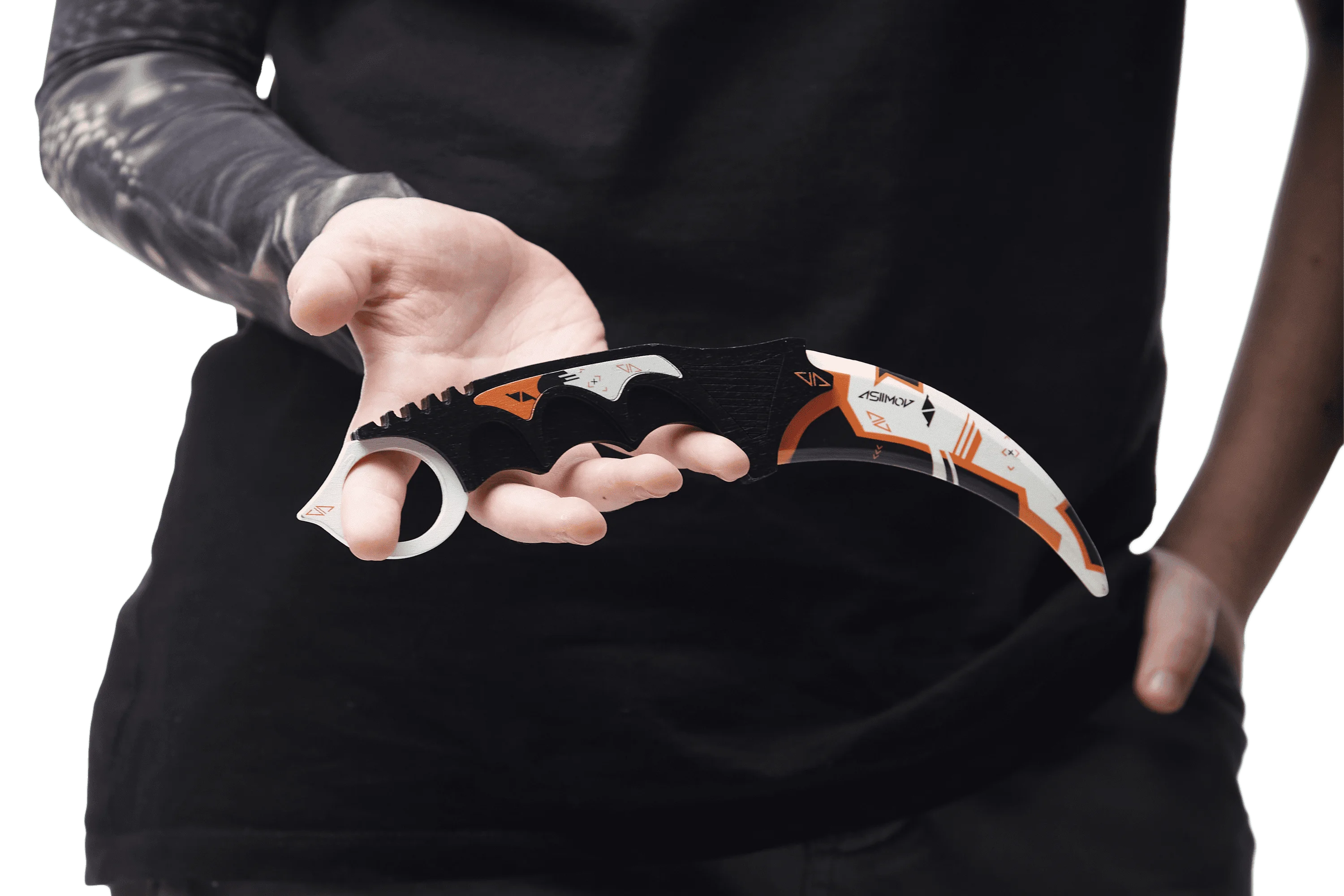 Wooden toy knife kerambit Asimov (wooden replica) KS go/cs go vozwooden children's weapons of wood / Gift for boy (Rubber cartridges)/