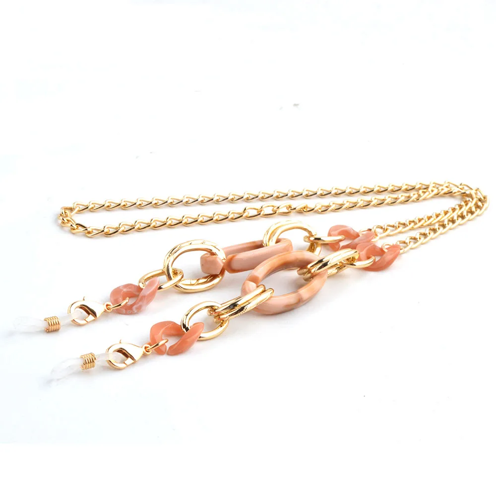 

Retail PVC beads Reading glasses Cord Fashion gold metal Sunglasses Chain mask hanging cord