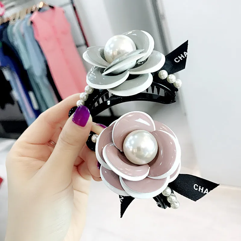 Женские заколки для волос с искусственным жемчугом корейские простые в форме