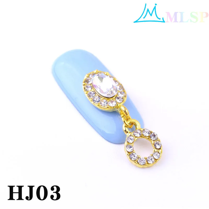 HJ03-10pcs 10 шт./лот, циркониевые украшения для дизайна ногтей, подвесные модели для ногтей, алмазные длинные висячие металлические Стразы для ногтей, изысканные Кристальные Звездные бриллианты - Цвет: HJ03-10pcs