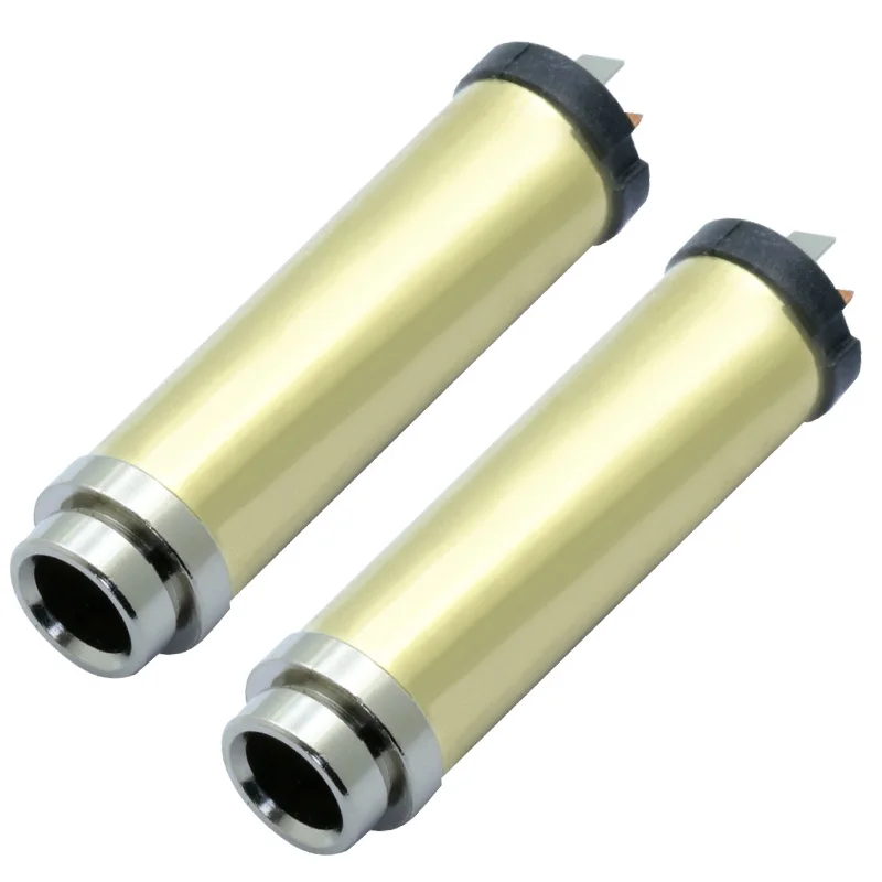 

100pcs/lot Stereo 6.35mm Female Jack Nickel/Gold Plated 1/4 inch Stereo Socket Soldering Wire Connector Microphone Connector