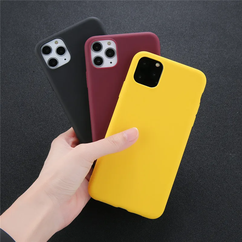 Чехол Lovebay для телефона iPhone 11 Pro Max X XR XS простой мягкий однотонный чехол из ТПУ