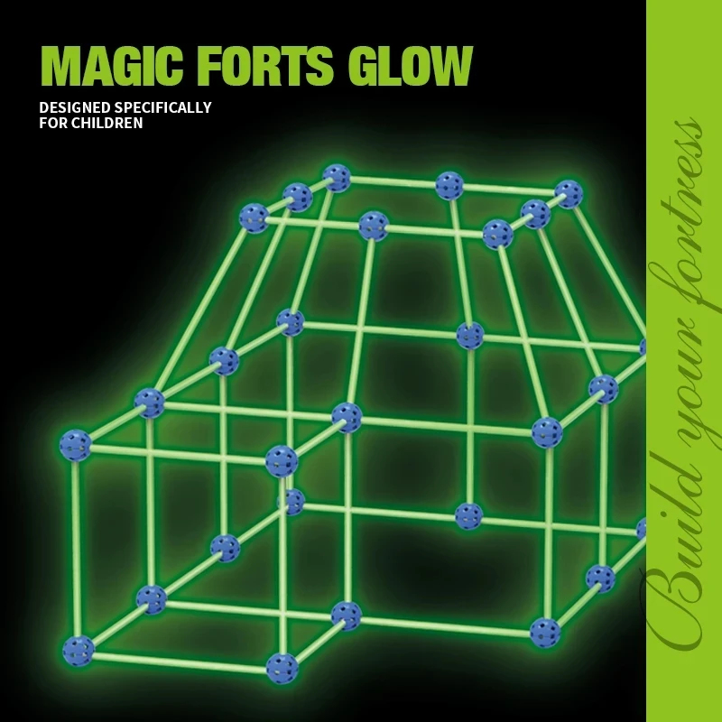 New Luminous Construction Fort Building Kits Kids Tent Toy Blocks 3D Castles Tunnels Tents Outdoor Games Toys |