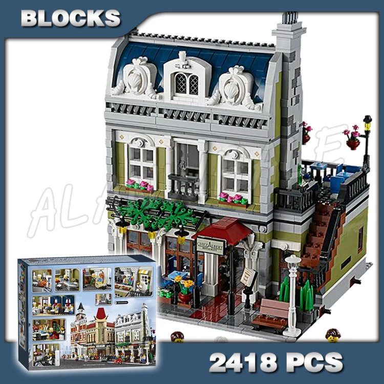 

2418pcs Modular Street View Brick 3-story Parisian Restaurant Apartment 15010 Building Blocks Toys GIfts Compatible With Model