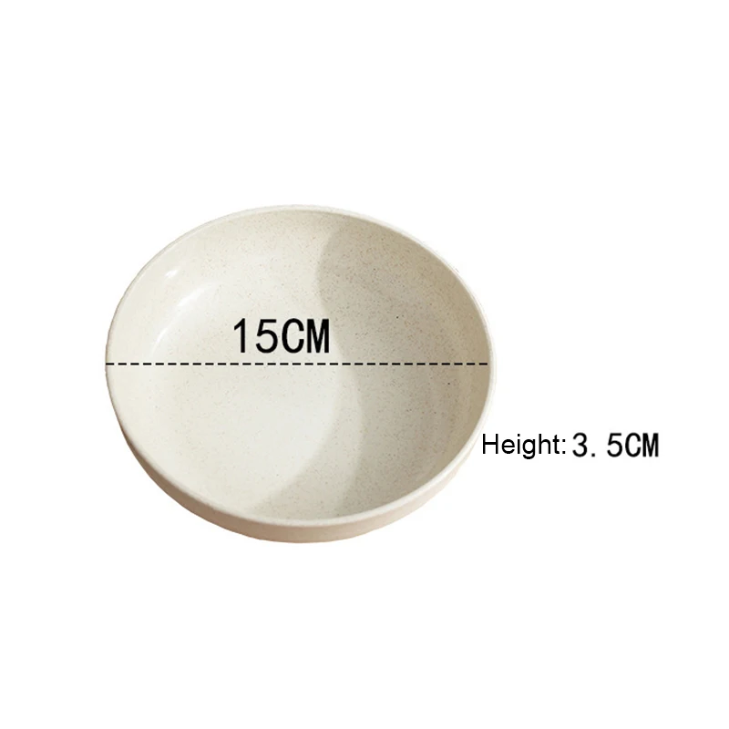 

4pcs Feeding Plate Bowl Round Wheat Straw Kids Snack Dinnerware Children Environmental Dishes Newborn Training Plates