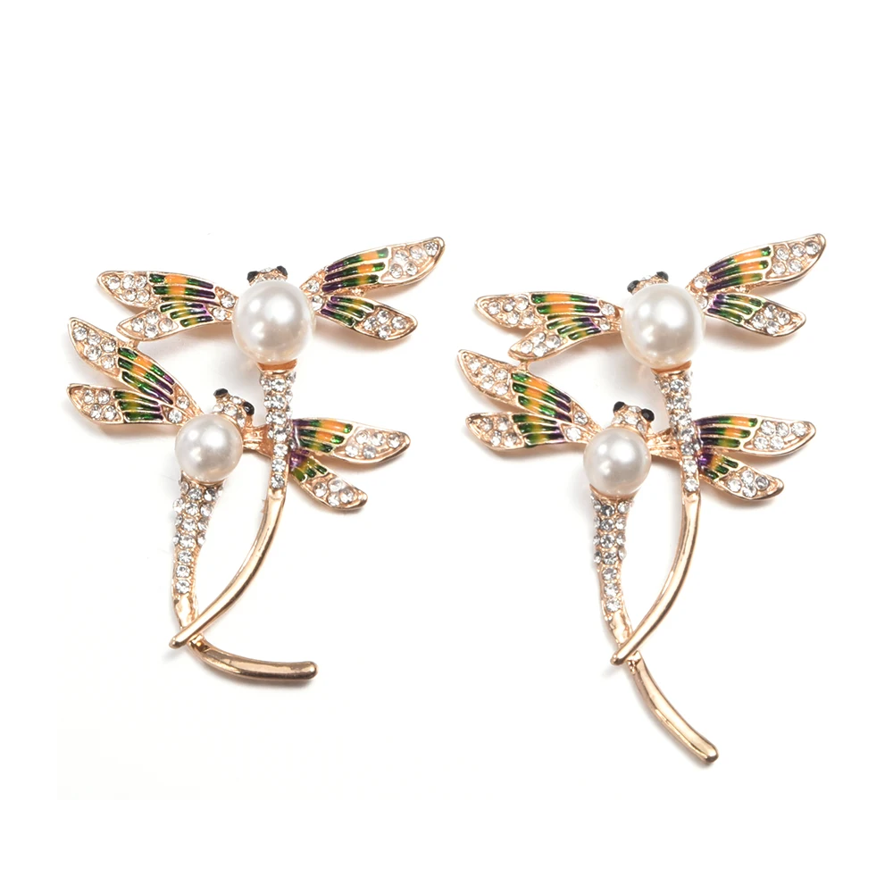 

2pcs/lot Crystal dragonfly necklace zinc butterfly pendant diy for women making jewelry gift bags clothes accessories