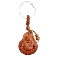natural wood car keyring key pendant beautifully lucky buddha ornaments gift