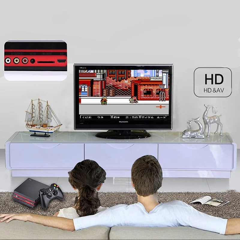 RS-34/RS-93 ТВ Видео игровая консоль 64 бит Поддержка 4K HDMI/AV выход USB беспроводной Bluetooth контроллер встроенный 600 GBA NES MD