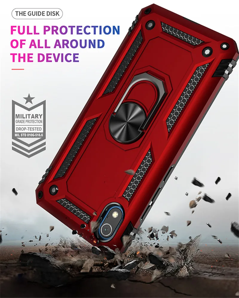 For Xiaomi Redmi 7A Case Luxury Armor Magentic Silicone Phone Case for Xiaomi Redmi 7 Pro 7 A Silicone Car Holder Ring Case