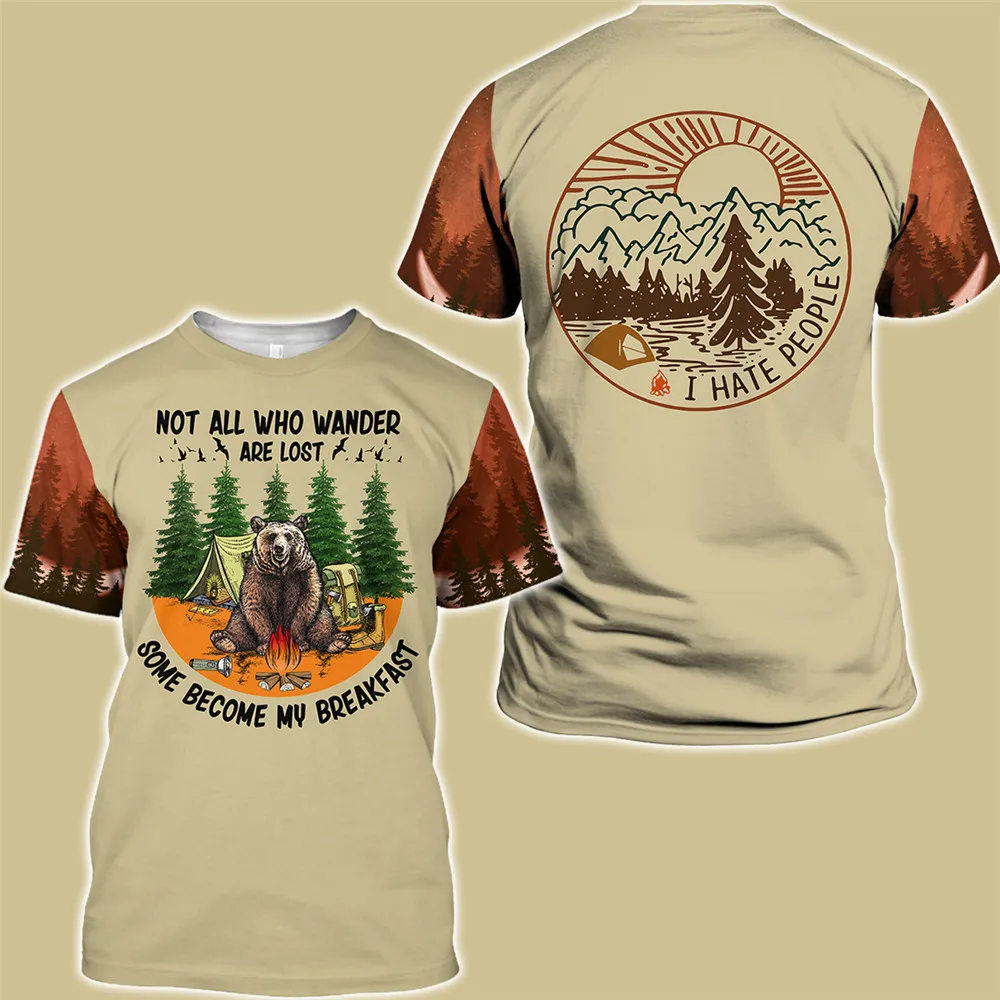 

Повседневная футболка с надписью и принтом медведя