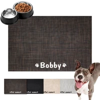 personalized waterproof pet placemat for dog cat custom name pet food water bowl pad drinking feeding placemat easy washing