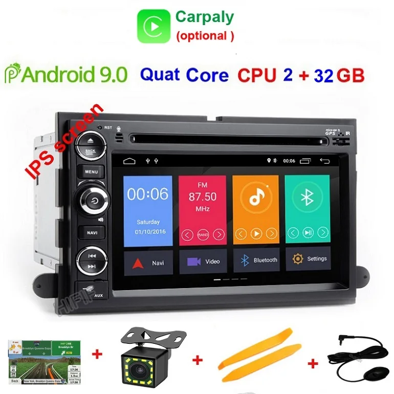 Quad Core 2G 32G Android 9,0 автомобильный dvd-плеер для Ford F150 F350 F450 F550 F250 Fusion Expedition Mustang Explorer Edge2GB ram BT Wifi стереоплеер - Цвет: Quad Core 2G 32G