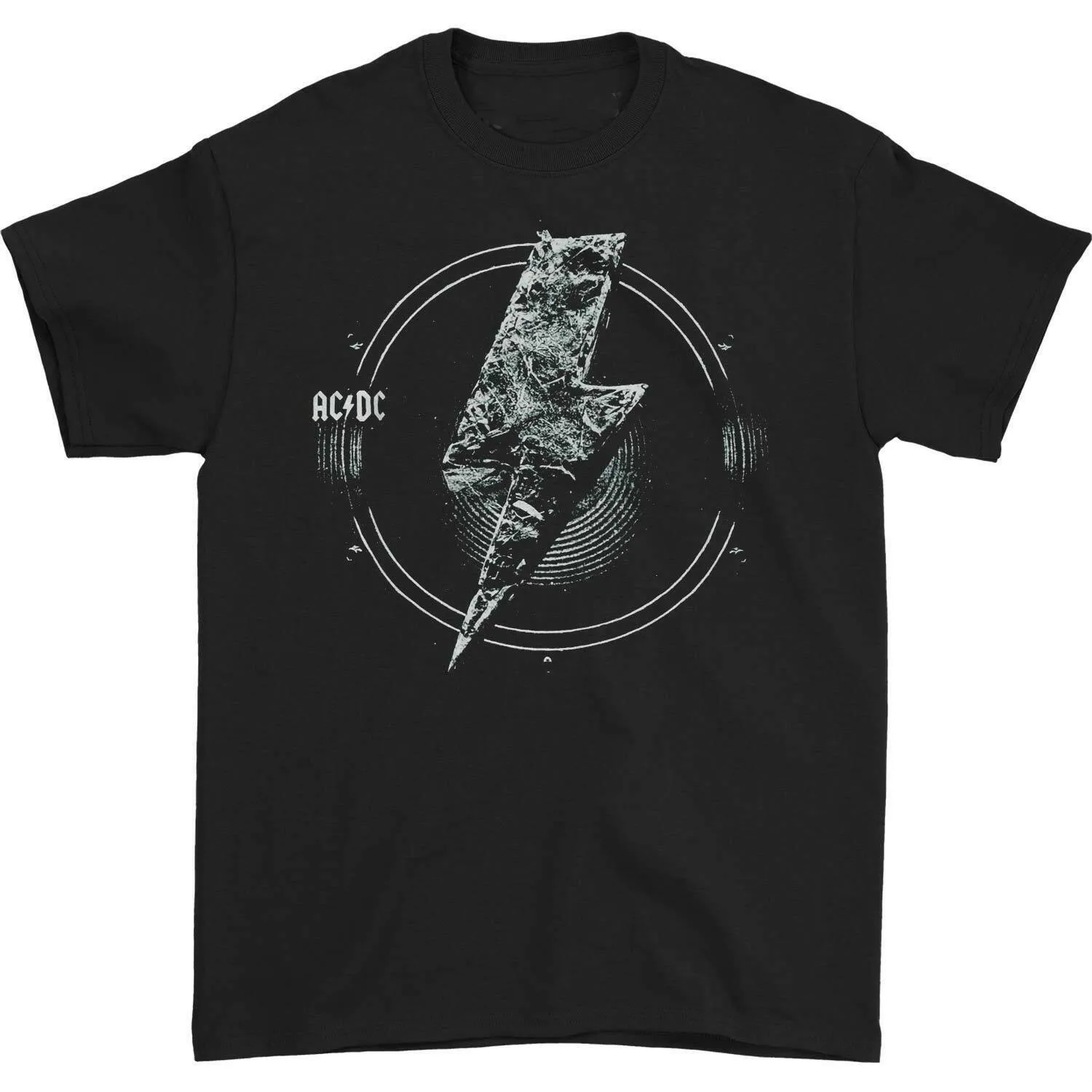 Ac/Dc Мужская Однотонная футболка черная мужская и женская Хлопковая с коротким