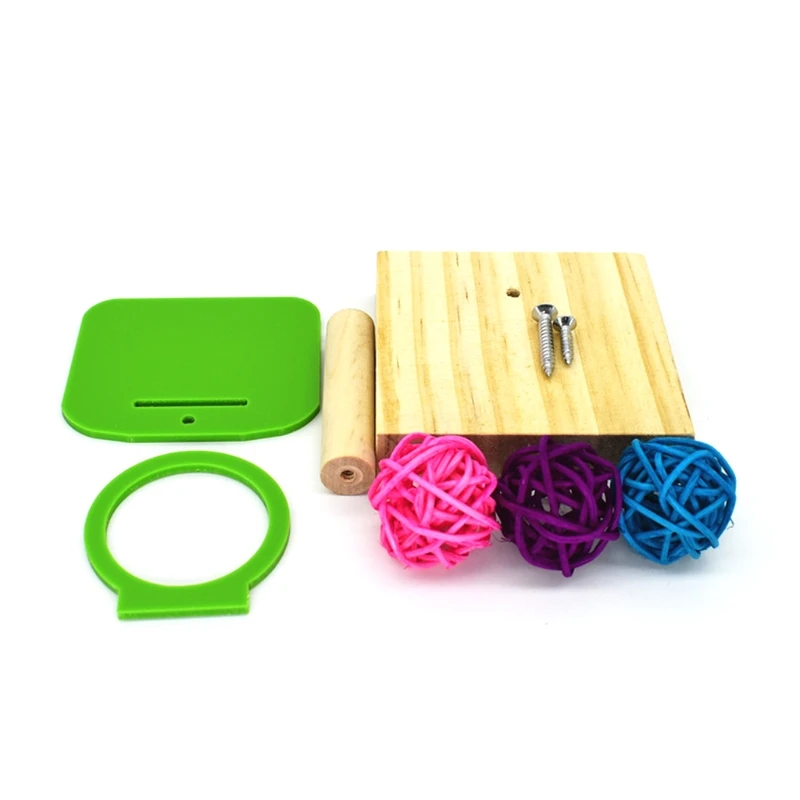 

Bird Training Educational Toys Set Basketball Hoop Stacking Ring Parrot Intelligence Puzzle Gifts for Tabletop Cage Parakeets Co