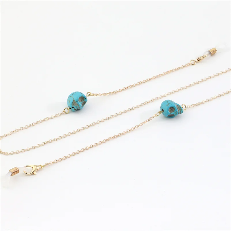 

Turquoise Metal Sunglasses Glasses Chain For Women's Strap Hang Spectacle Cord Holder Lanyards Luxury Fashion 2021 New