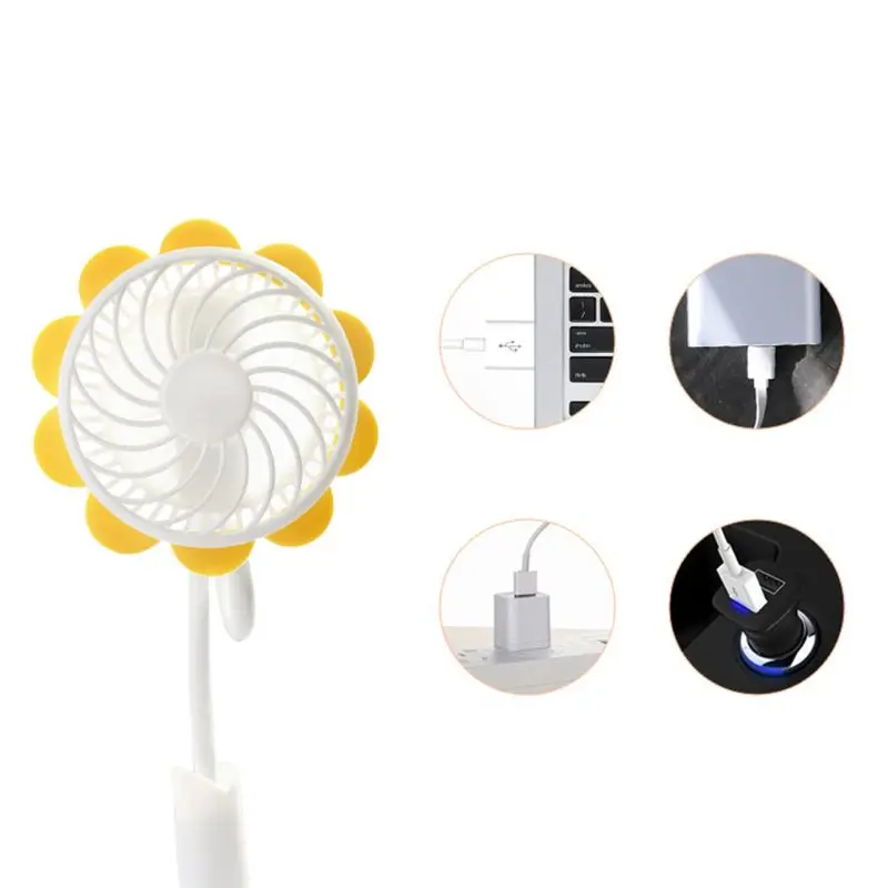 

Portable Mini Clip Stroller Fan Flexible Bendable USB Rechargeable Air Cooler Personal Desktop Electric Cooling Tool for